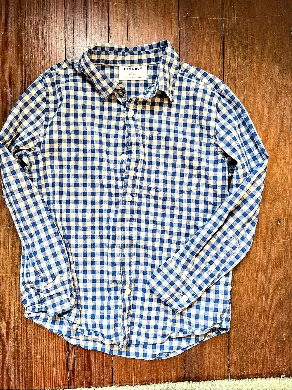 Old Navy Gingham Button Down Shirt Size Medium (8)